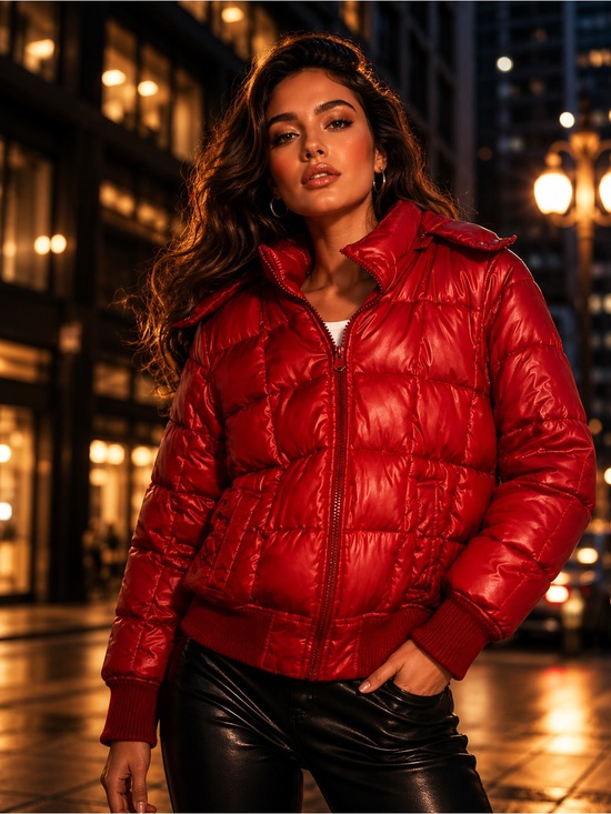 Old Navy Jackets & Blazers - Red Quilted Puffer Jacket - Women's Lightweight Warmth